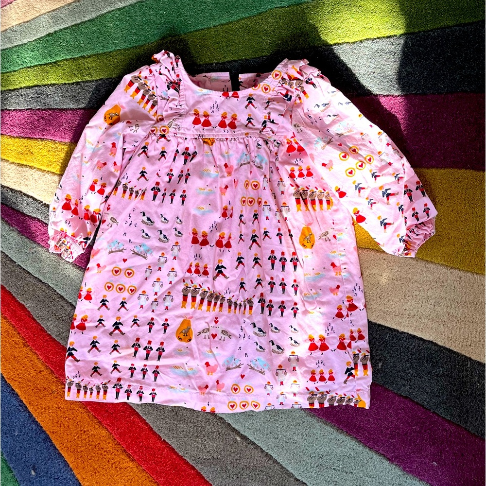 Hanna Andersson 12 days of Christmas dress 3T pink ruffle